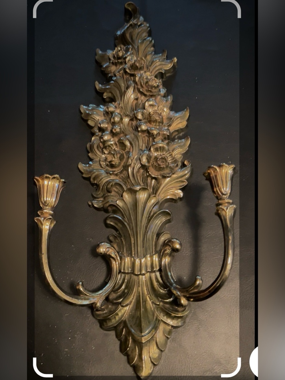 Vintage Syroco Hollywood Regency Double Wall Sconce